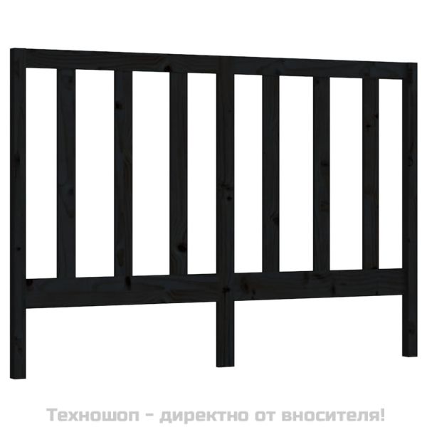 Горна табла за легло, черна, 166x4x100 см, бор масив