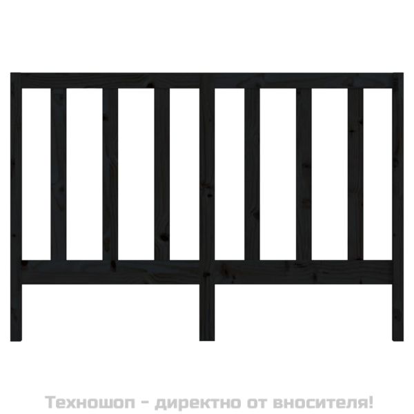 Горна табла за легло, черна, 166x4x100 см, бор масив