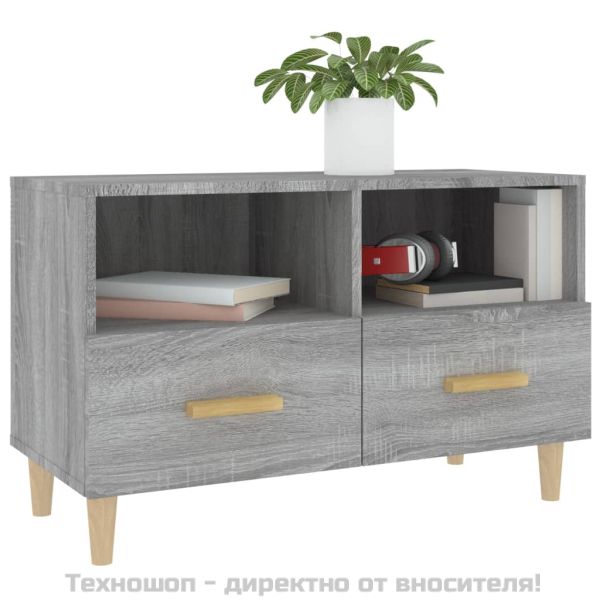 ТВ шкаф, сив сонома, 80x36x50 см, инженерно дърво