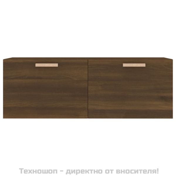 Стенен шкаф, кафяв дъб, 100x36,5x35 см, инженерно дърво