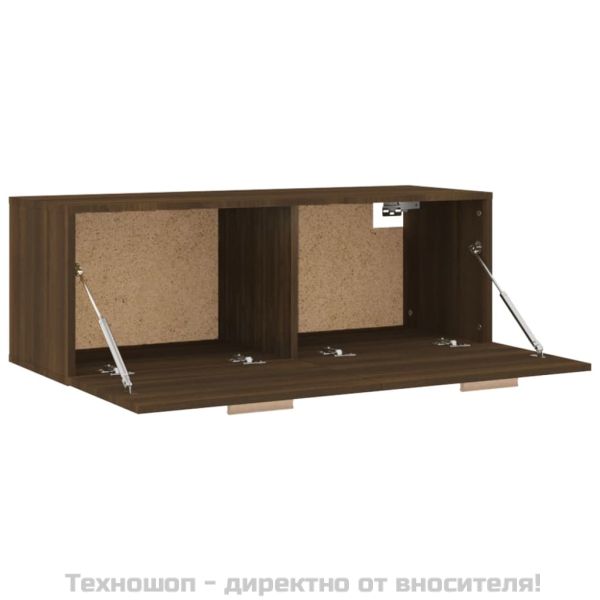 Стенен шкаф, кафяв дъб, 100x36,5x35 см, инженерно дърво