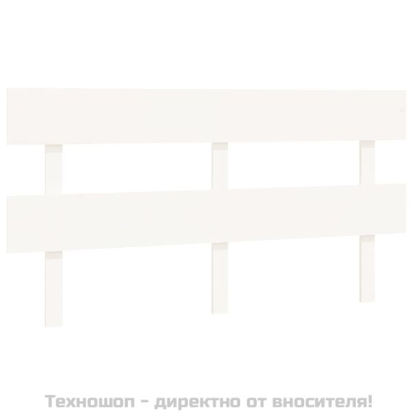 Горна табла за легло, бяла, 164x3x81 см, бор масив