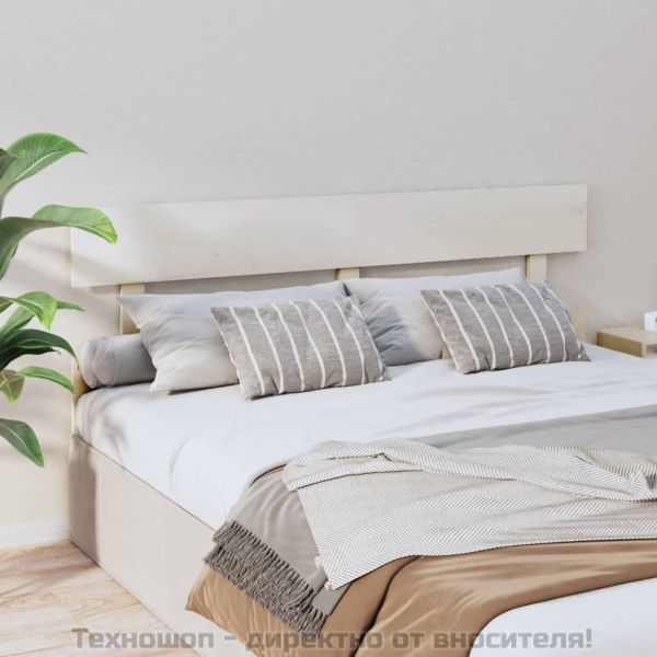 Горна табла за легло, бяла, 164x3x81 см, бор масив