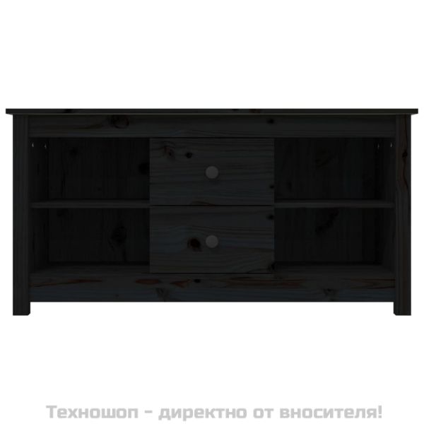 ТВ шкаф, черен, 103x36,5x52 см, бор масив