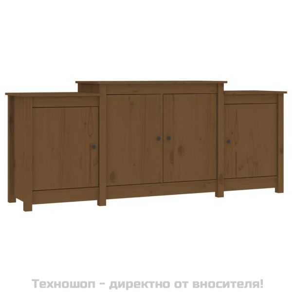 Сайдборд, меденокафяв, 164x37x68 см, бор масив