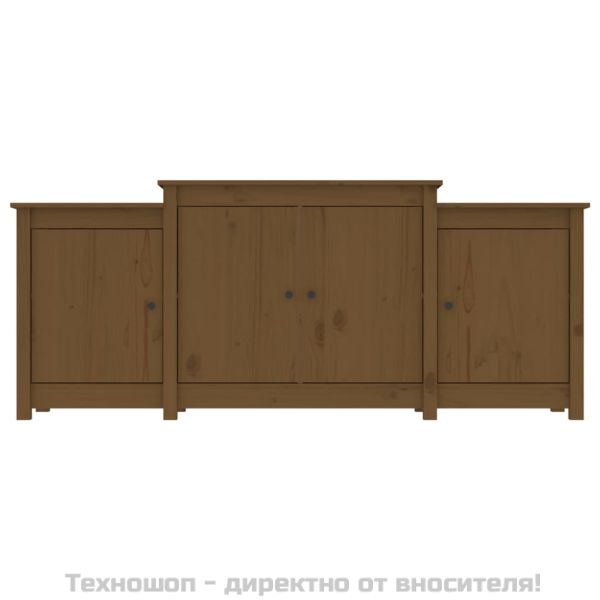 Сайдборд, меденокафяв, 164x37x68 см, бор масив