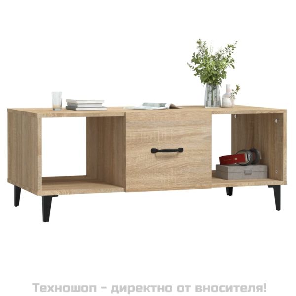 Кафе маса, дъб сонома, 102x50x40 см, инженерно дърво