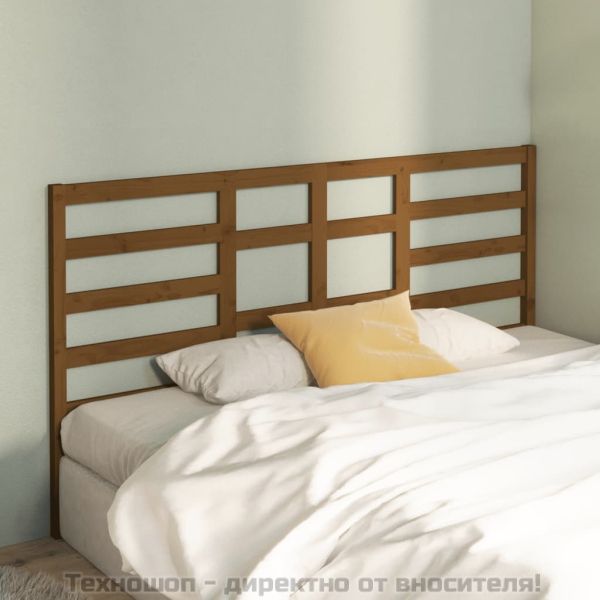 Горна табла за легло, меденокафява, 206x4x104 см, бор масив