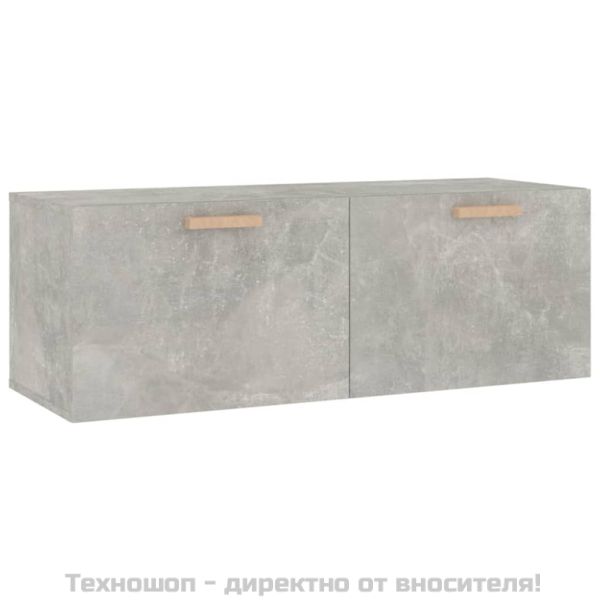 Стенен шкаф, бетонно сив, 100x36,5x35 см, инженерно дърво