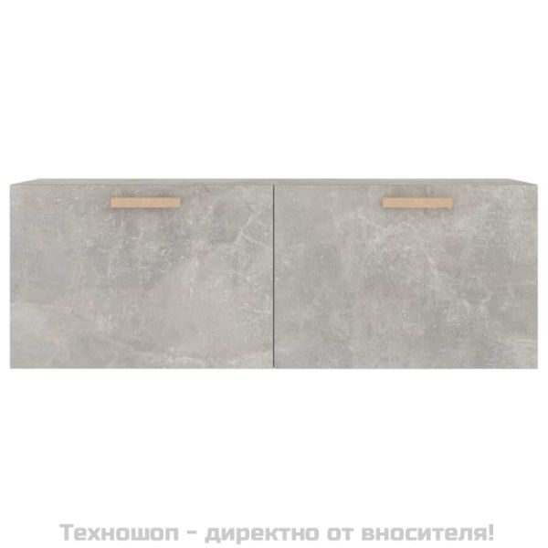 Стенен шкаф, бетонно сив, 100x36,5x35 см, инженерно дърво
