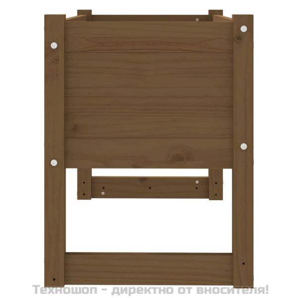 Плантер, меденокафяв, 78x40x52 см, борово дърво масив