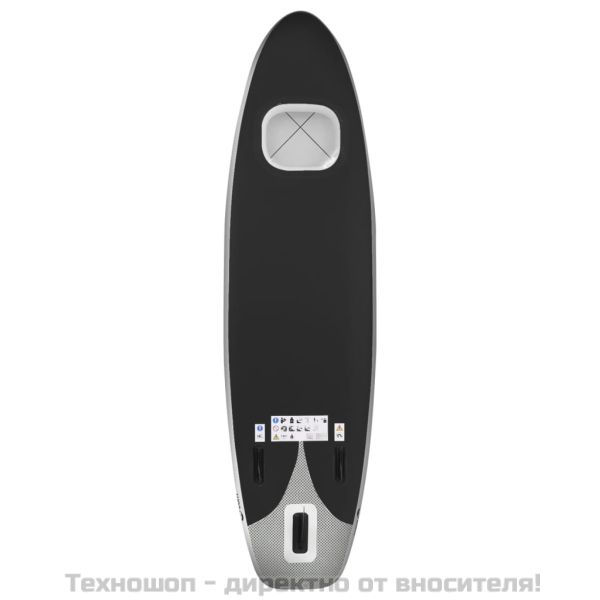 Комплект надуваем стендъп падълборд, черен, 300x76x10 см