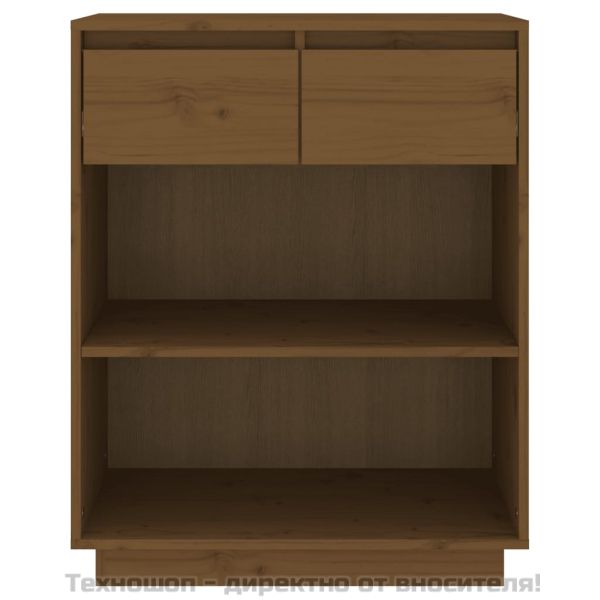 Конзолен шкаф, меденокафяв, 60x34x75 см, бор масив