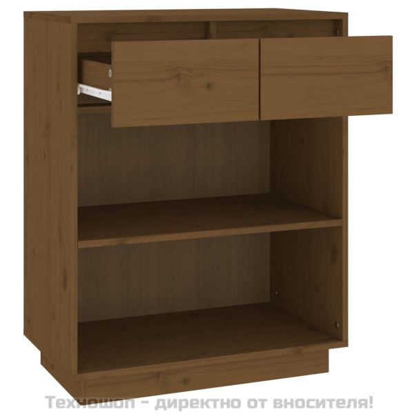 Конзолен шкаф, меденокафяв, 60x34x75 см, бор масив