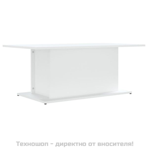 Кафе маса, бяла, 102x55,5x40 см, инженерно дърво