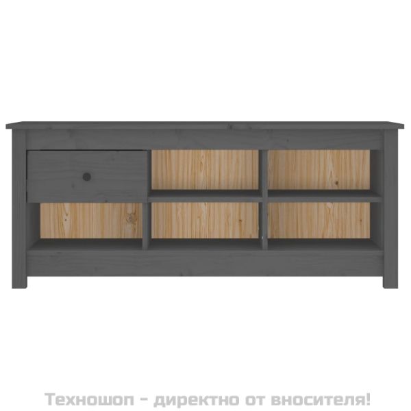 Шкаф за обувки, сив, 110x38x45,5 см, бор масив