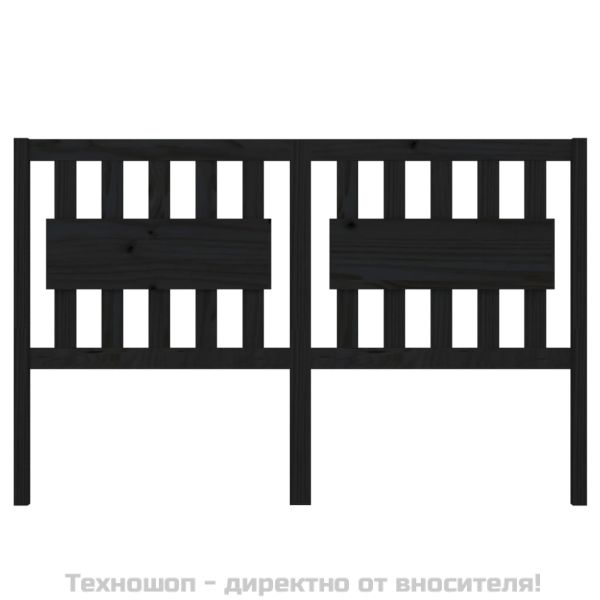 Горна табла за легло, черна, 155,5x4x100 см, бор масив