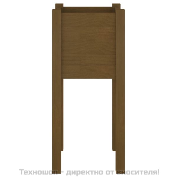 Градински сандъци, 2 бр, меденокафяви, 31x31x70 см, бор масив