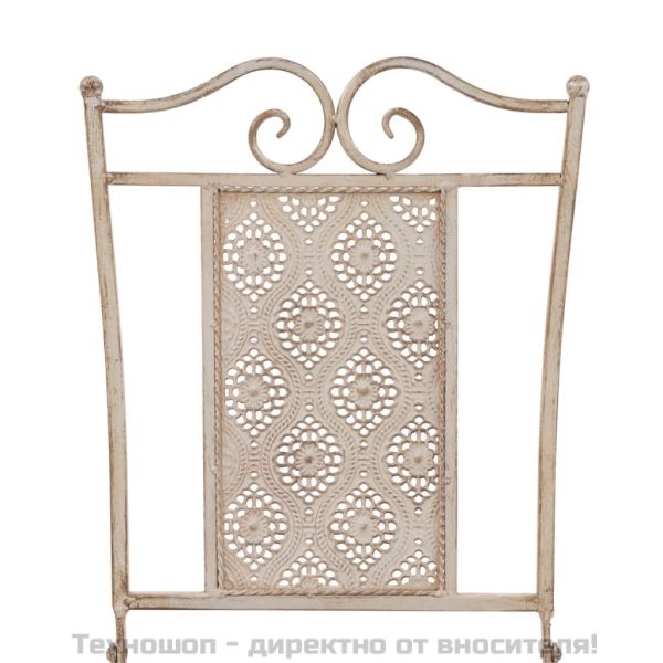 Градински бистро комплект, 3 части, стомана, бял