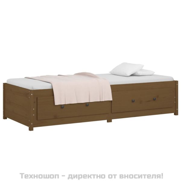 Дневно легло, меденокафяво, 80x200 см, борово дърво масив