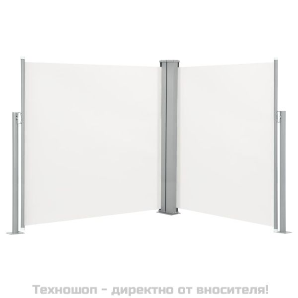 Прибираща се странична тента, кремава, 140x600 см