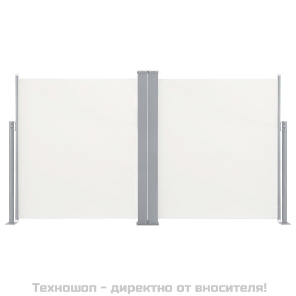 Прибираща се странична тента, кремава, 140x600 см