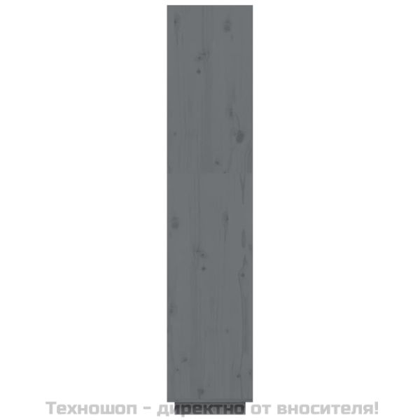 Библиотека/разделител за стая, сива, 40x35x167 см, бор масив