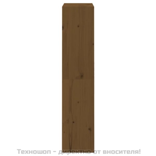 Библиотека/разделител за стая меденокафява 60x30x135,5 см бор