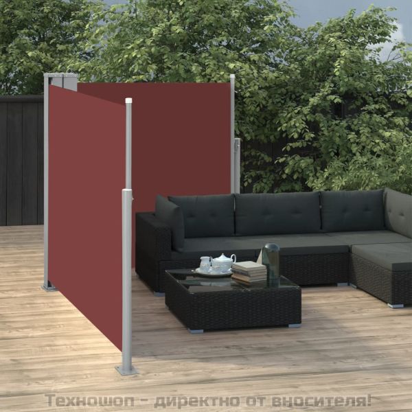 Прибираща се странична тента, кафява, 120x600 см