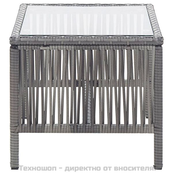 Градински комплект с възглавници, 4 части, полиратан, антрацит