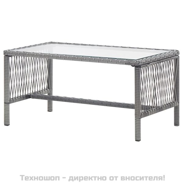 Градински комплект с възглавници, 4 части, полиратан, антрацит