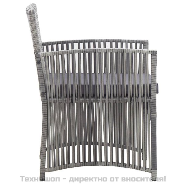 Градински комплект с възглавници, 4 части, полиратан, антрацит