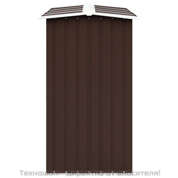 Навес за дърва, поцинкована стомана, 330x92x153 см, кафяв