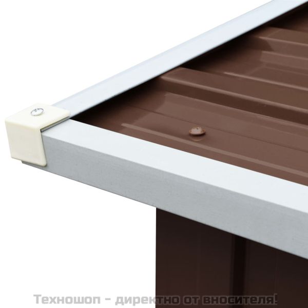 Навес за дърва, поцинкована стомана, 330x92x153 см, кафяв