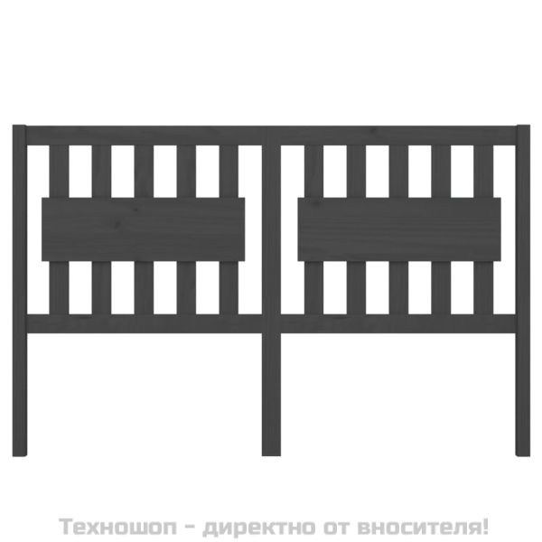Горна табла за легло, сива, 155,5x4x100 см, бор масив