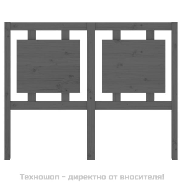 Горна табла за легло, сива, 125,5x4x100 см, бор масив