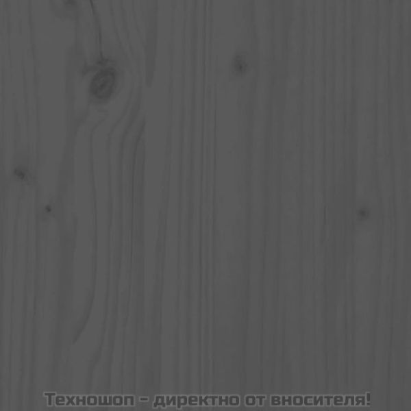 Горна табла за легло, сива, 125,5x4x100 см, бор масив