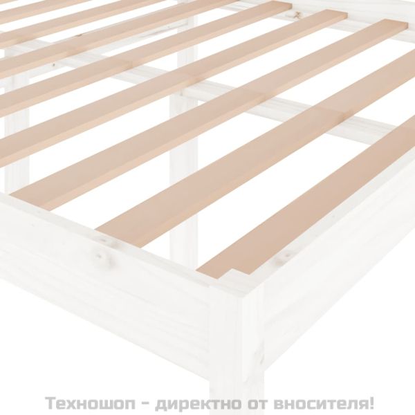 Легло за възрастни хора бяло 135x190 см двойно бор масив
