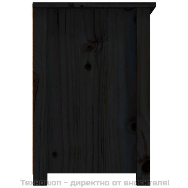 ТВ шкаф, черен, 79x35x52 см, бор масив