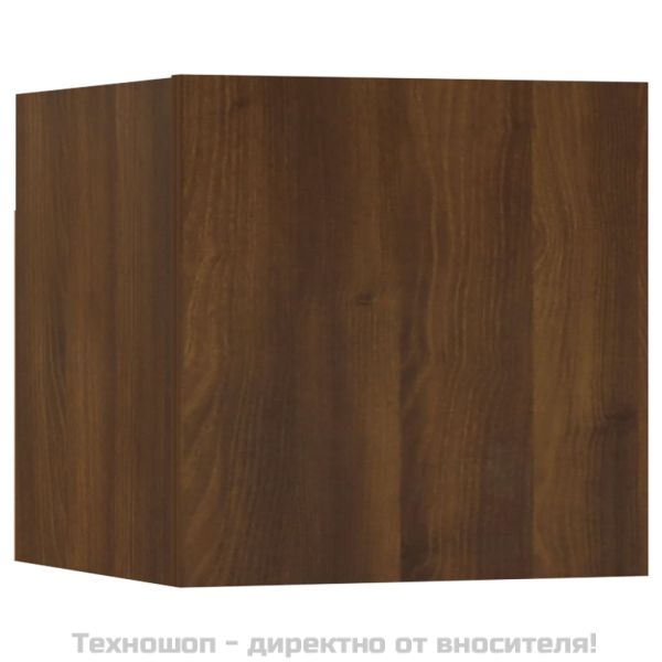 Стенни ТВ шкафове, 2 бр, кафяв дъб, 30,5x30x30 см