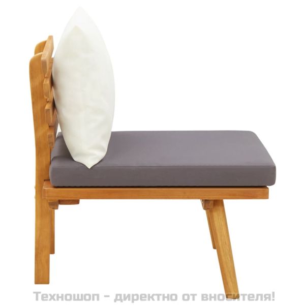 Градински стол с възглавници, масивно акациево дърво