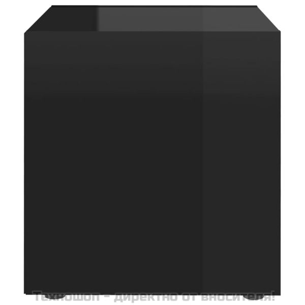 ТВ шкафове, 4 бр, черен гланц, 37x35x37 см, инженерно дърво