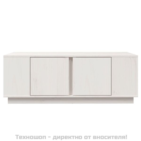 Кафе маса, бяла, 110x50x40 см, борово дърво масив
