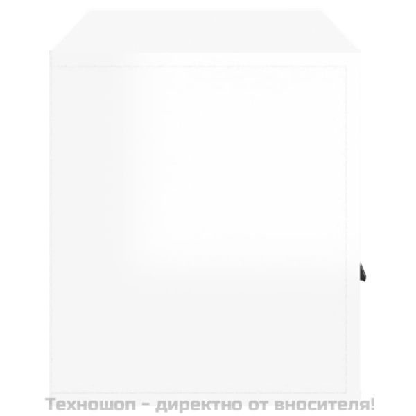 ТВ шкаф бял гланц 100x35x40 см инженерно дърво