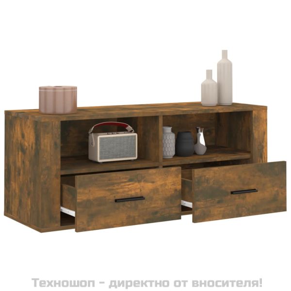 ТB шкаф, опушен дъб, 100x35x40 см, инженерно дърво