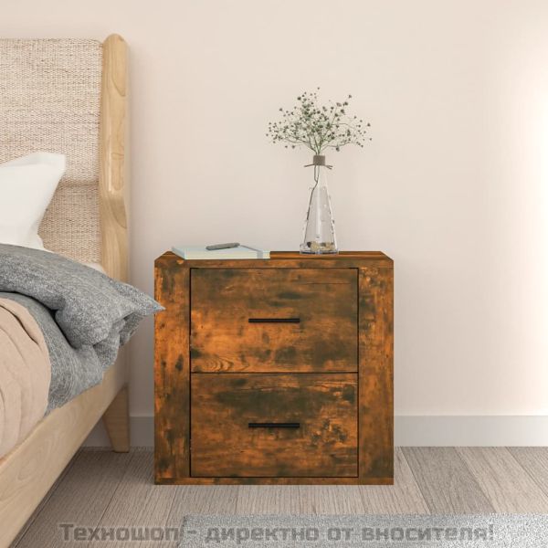 Нощно шкафче за стенен монтаж, опушен дъб, 50x36x47 см