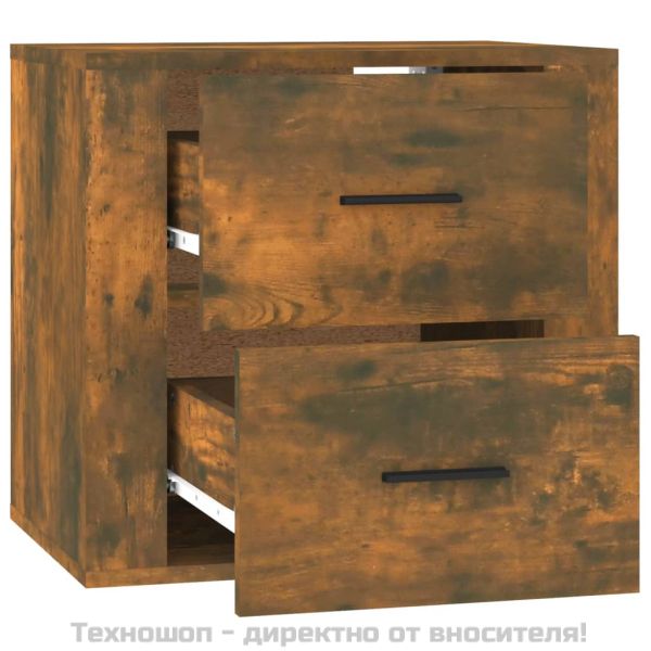 Нощно шкафче за стенен монтаж, опушен дъб, 50x36x47 см