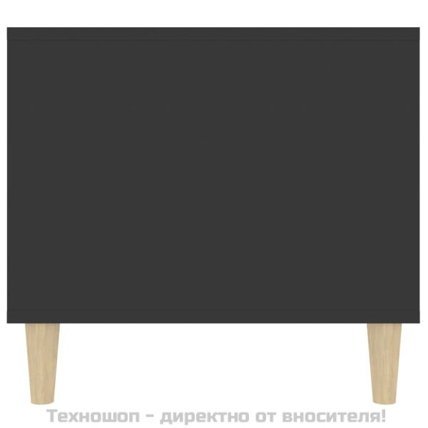 Маса за кафе, черна, 90x49x45 см, инженерно дърво