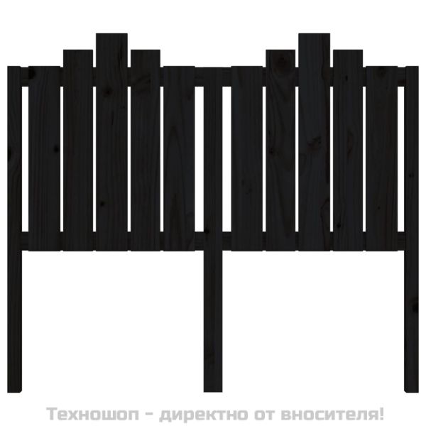 Горна табла за легло, черна, 126x4x110 см, бор масив