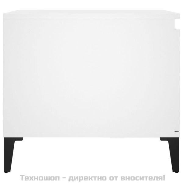 Кафе маса, бяла, 100x50x45 см, инженерно дърво